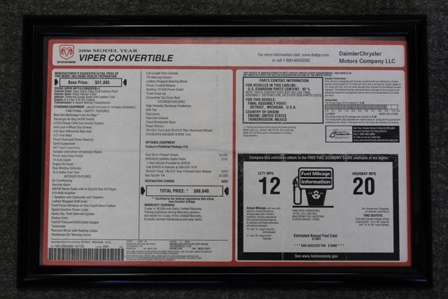 2006 Dodge Viper SRT10 Roadster