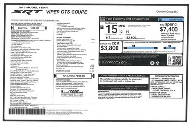 2013 Dodge Viper SRT GTS Coupe