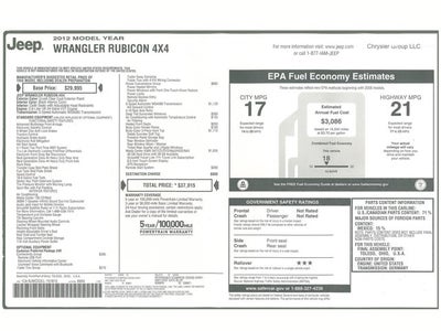 2012 Jeep Wrangler Rubicon 4x4