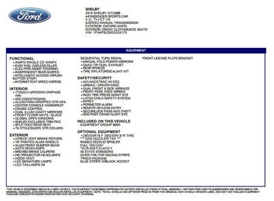 2016 Ford Mustang Shelby GT350