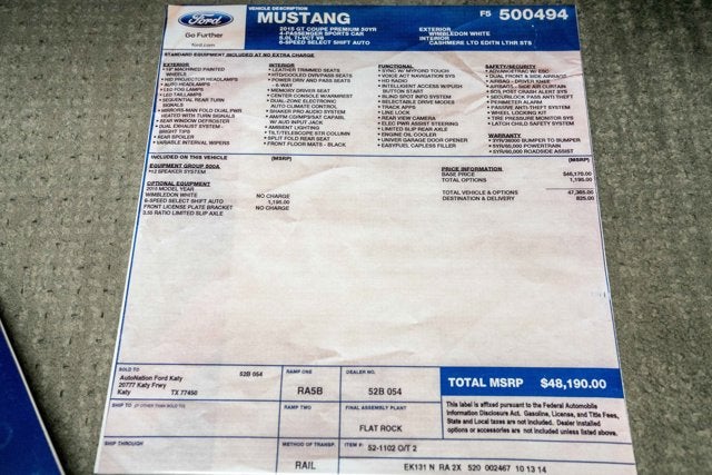 2015 Ford Mustang GT 50 Years Limited Edition