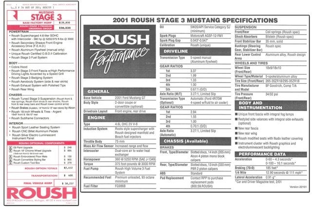 2001 Ford Mustang Roush Stage 3