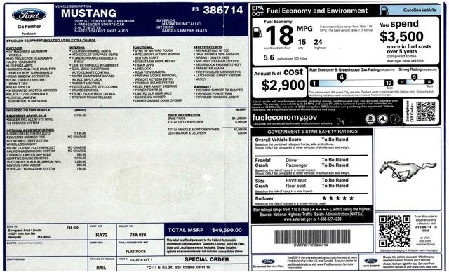 2015 Ford Mustang GT Premium
