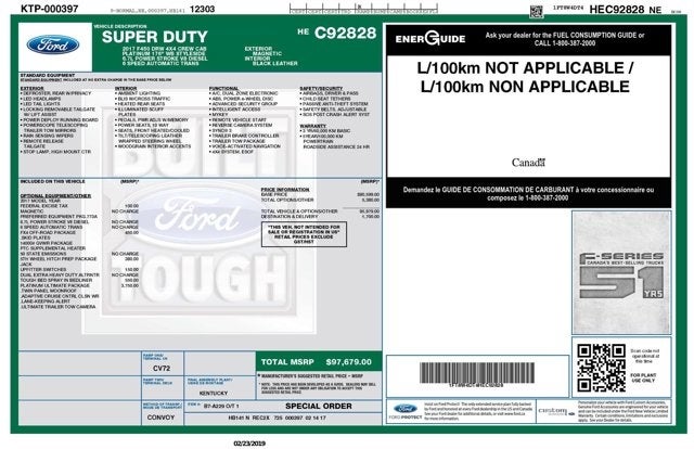 2017 Ford Super Duty F-450 DRW Platinum