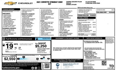2021 Chevrolet Corvette 2LT