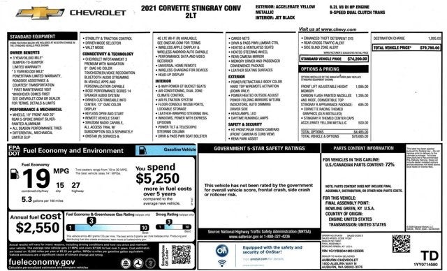 2021 Chevrolet Corvette 2LT