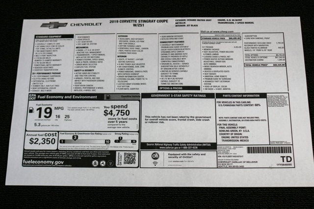 2019 Chevrolet Corvette Z51 2LT
