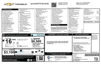 2016 Chevrolet Corvette Z06 3LZ