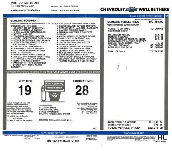 2003 Chevrolet Corvette Z06