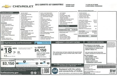 2013 Chevrolet Corvette 427 Collector's Ed.