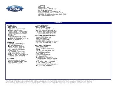 2011 Ford Mustang Shelby GT500 Convertible