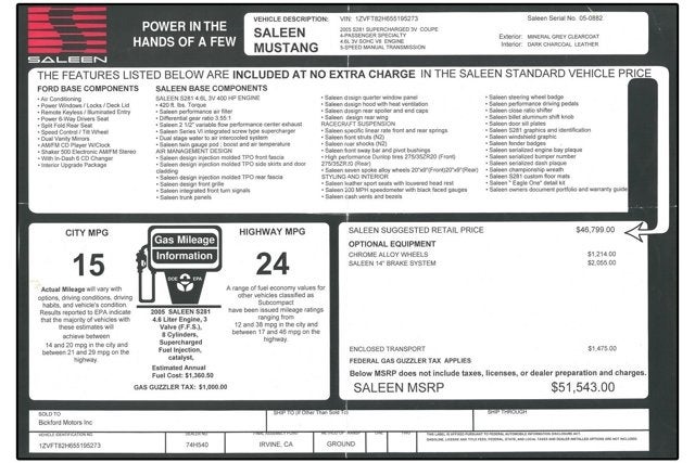 2005 Ford Mustang Saleen S281SC