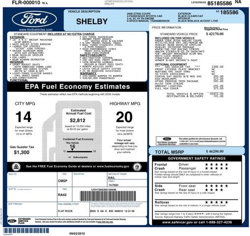 2008 Ford Mustang Shelby GT500 Coupe