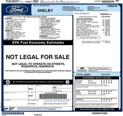2008 Ford Mustang Shelby GT500KR