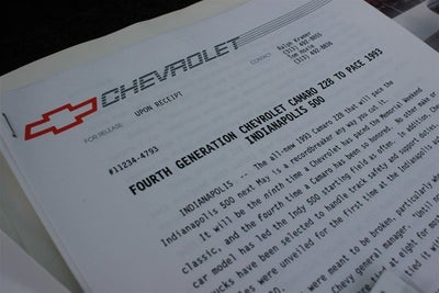 1993 Chevrolet Camaro Z28 Indy Pace Car Edition