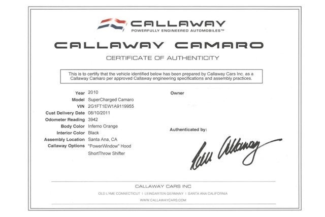 2010 Chevrolet Camaro SS Callaway SC572