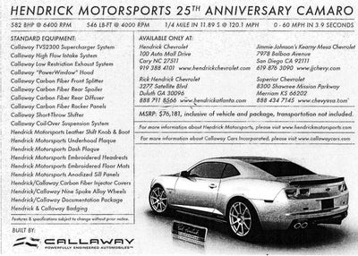 2010 Chevrolet Camaro 2SS Hendrick Callaway