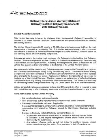 2010 Chevrolet Camaro 2SS Hendrick Callaway