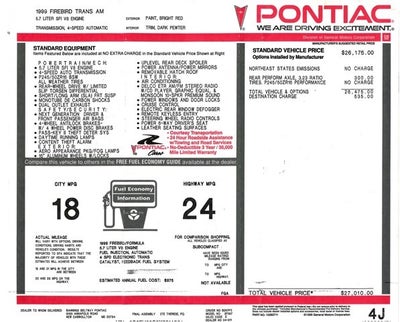 1999 Pontiac Firebird Trans Am Firehawk SLP