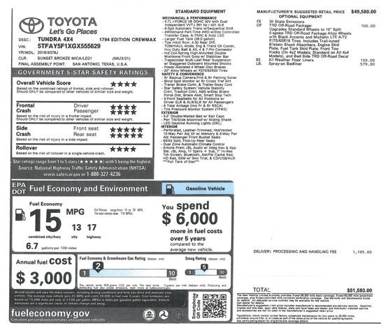 2016 Toyota Tundra 4WD Truck '1794' Edition