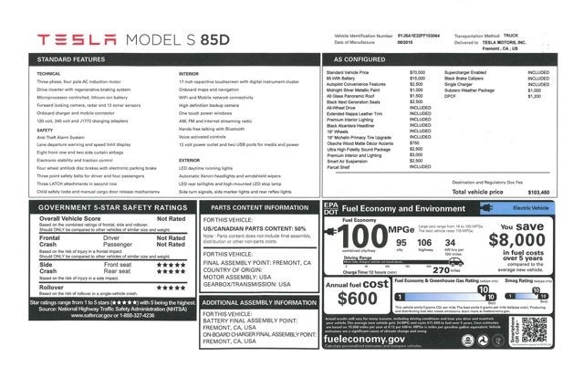 2015 Tesla Model S 85D