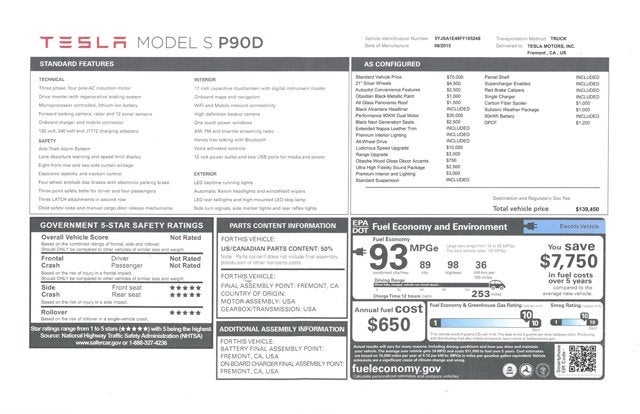 2015 Tesla Model S P90D
