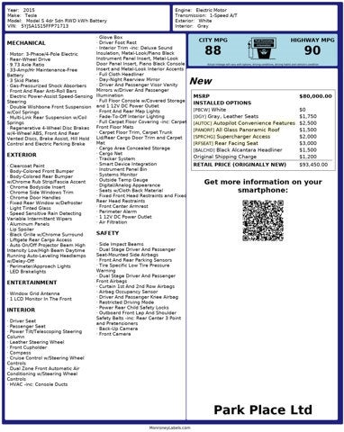 2015 Tesla Model S 60 kWh Battery
