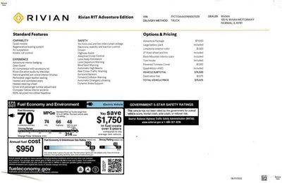 2022 Rivian R1T Adventure Package