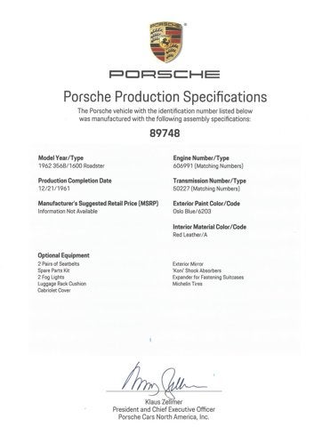 1962 Porsche 356 B 'Twin Grille' Roadster