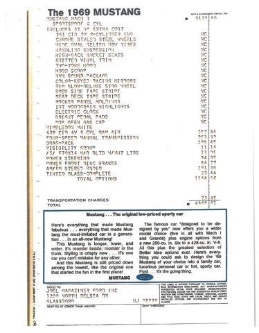 1969 Ford Mustang Mach 1 428 SCJ Sportsroof