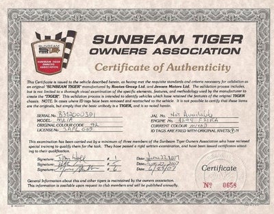 1966 Sunbeam Tiger Mk1A Roadster