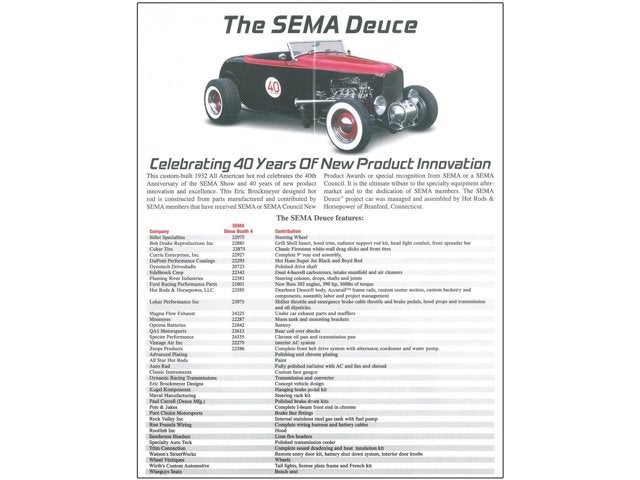 1932 Ford SEMA 40th Anniversary Deuce Base