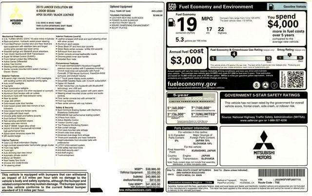 2015 Mitsubishi Lancer Evolution MR
