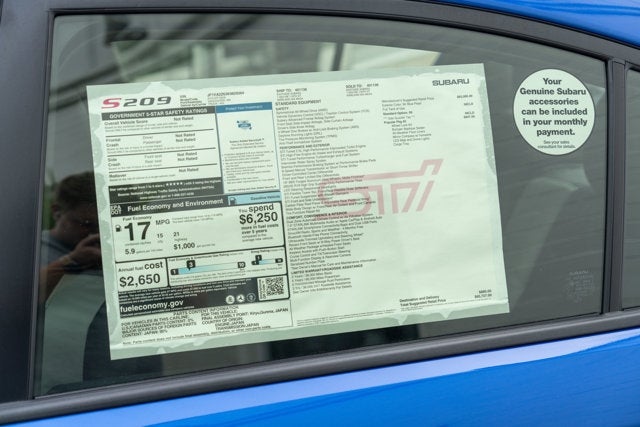 2019 Subaru STI S209 2.5T