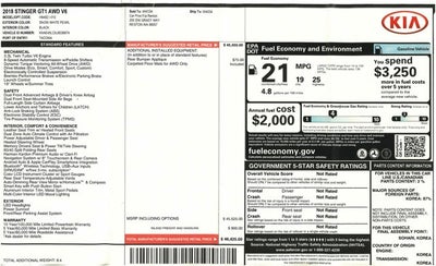 2018 Kia Stinger GT1 AWD