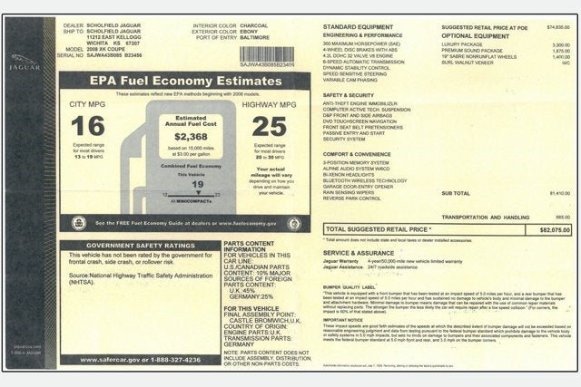2008 Jaguar XK 2dr Cpe