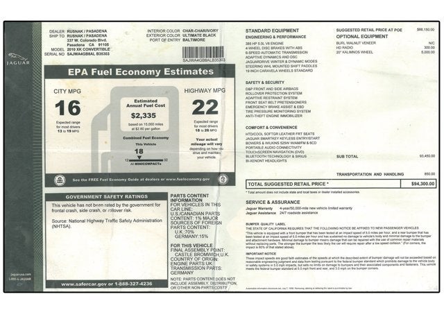 2010 Jaguar XK Convertible