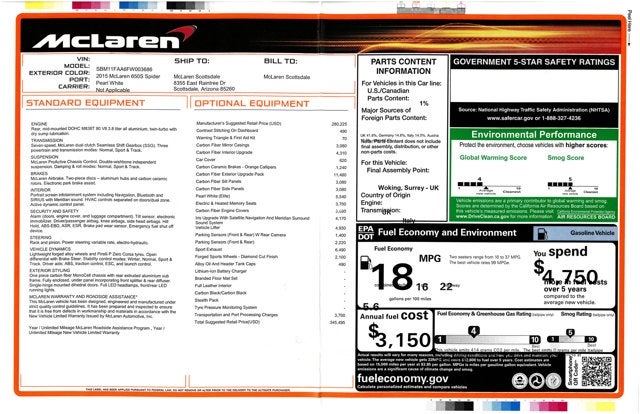 2015 McLaren 650S Spider