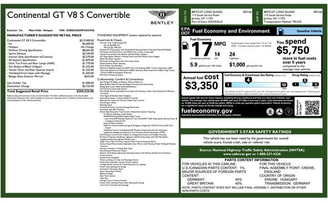 2015 Bentley Continental GT V8 S Mulliner