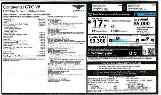 2014 Bentley Continental GT V8 Convertible