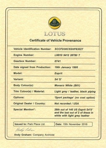 1995 Lotus Esprit S4S