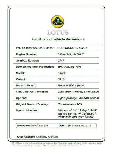 1995 Lotus Esprit S4S