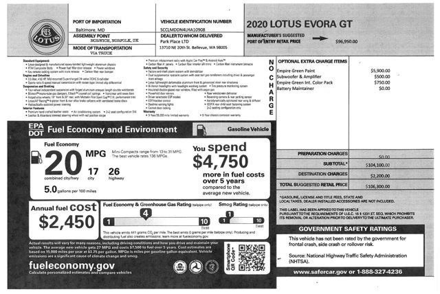 2020 Lotus Evora GT Coupe