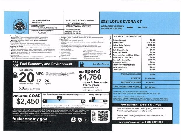 2021 Lotus Evora GT Coupe
