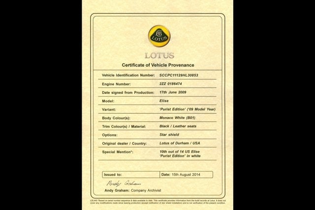 2009 Lotus Elise 2dr Conv