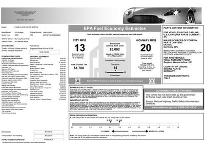 2008 Aston Martin V8 Vantage Roadster