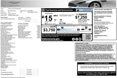 2013 Aston Martin V8 Vantage 2dr Cpe
