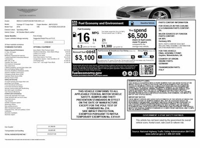2016 Aston Martin V8 Vantage GT Coupe