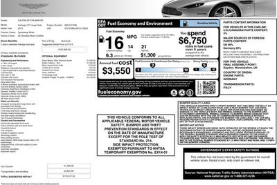 2015 Aston Martin V8 Vantage GT Coupe