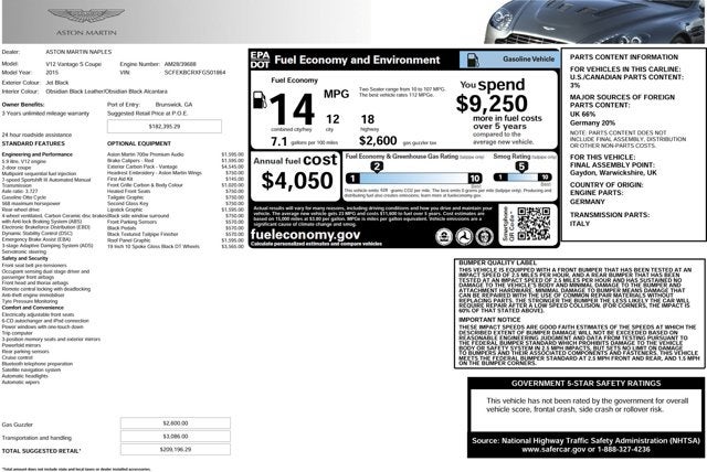 2015 Aston Martin V12 Vantage S